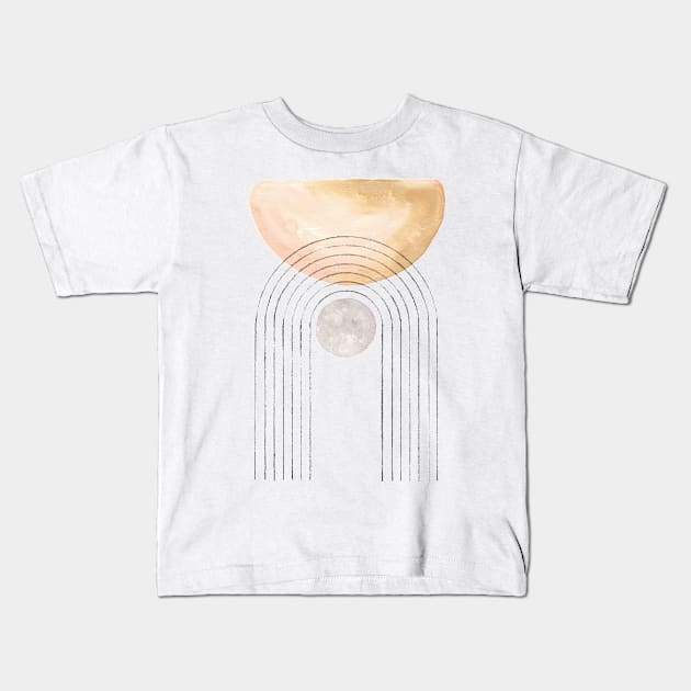Pastel mid century arch Kids T-Shirt by WhalesWay